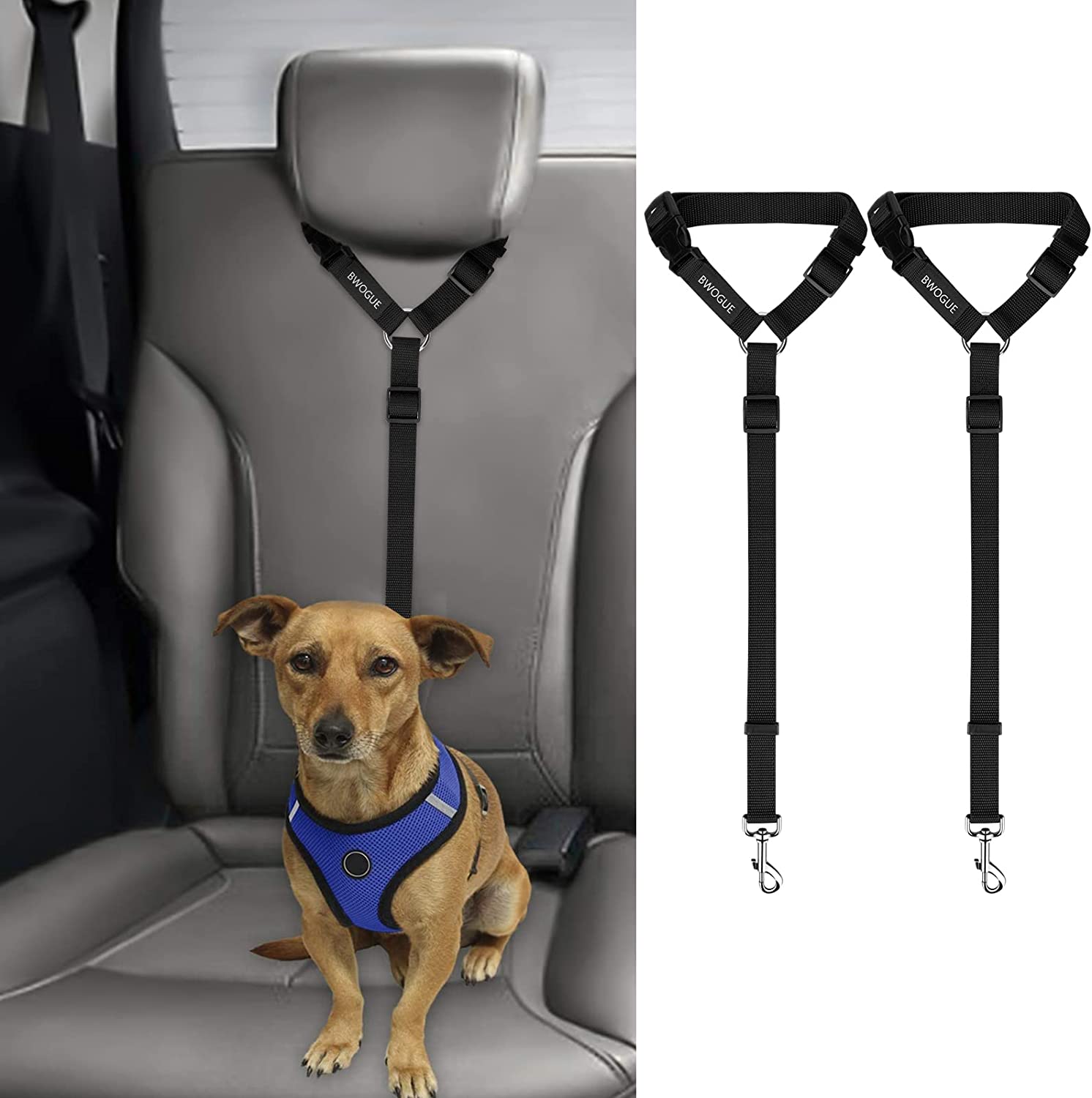 Bwogue Headrest Safety Seat Belt Harness 2-Pack