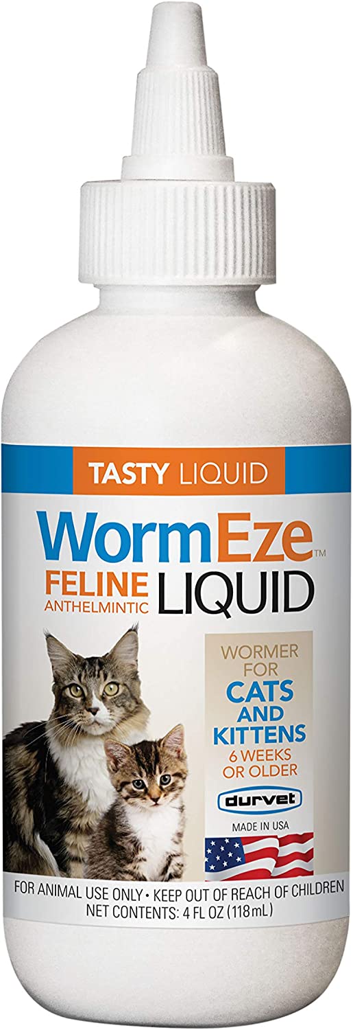 Durvet Wormeze Feline Liquid Wormer for Cats & Kittens 4oz.…