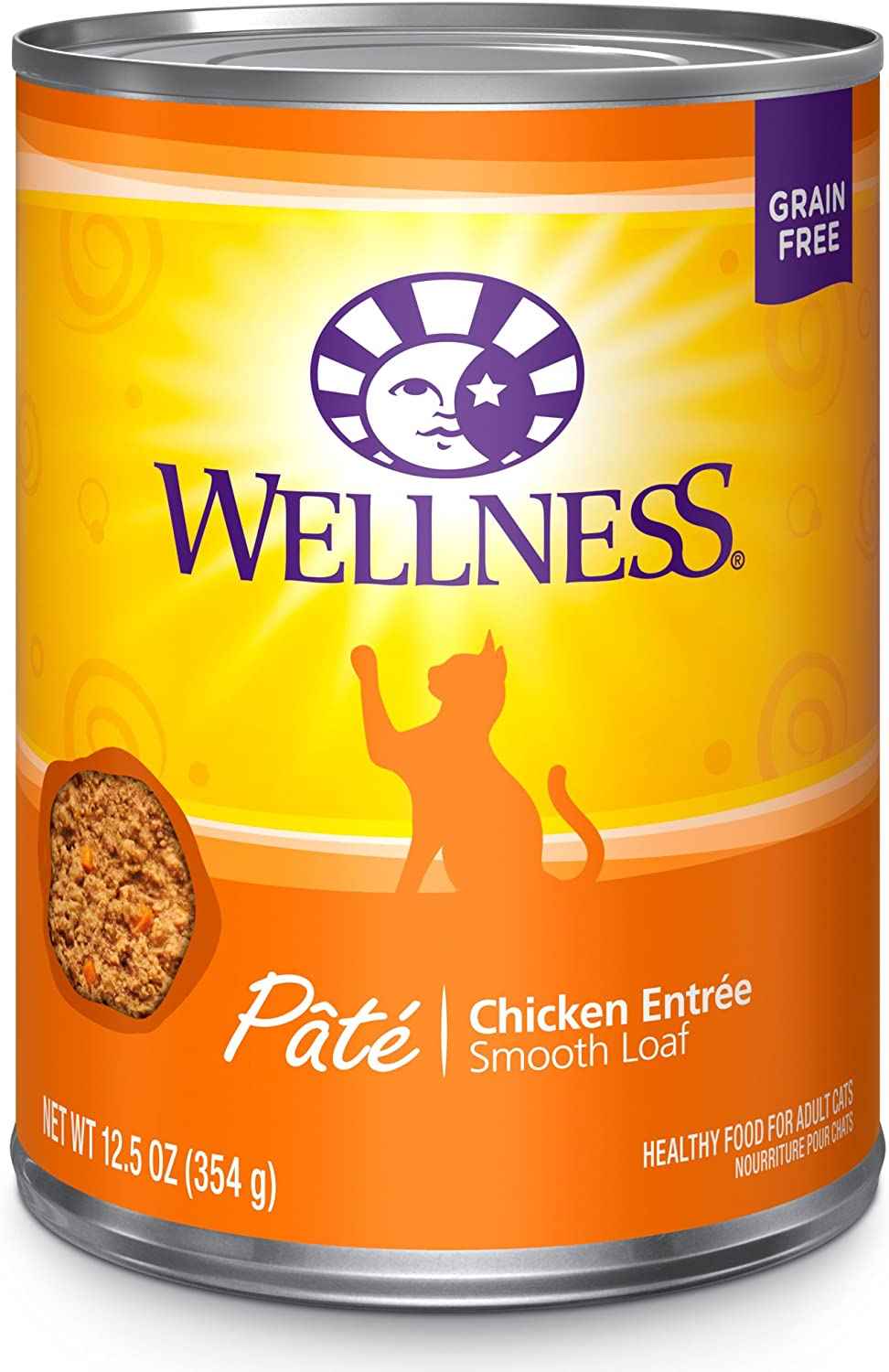 Wellness Complete Health Grain-Free Chicken Entrée Wet Cat Food, Natural Ingredients, Made with Real Chicken, All Breeds (Adult, Chicken Pate, 12.5 Ounces, 12 count (Pack of 1)