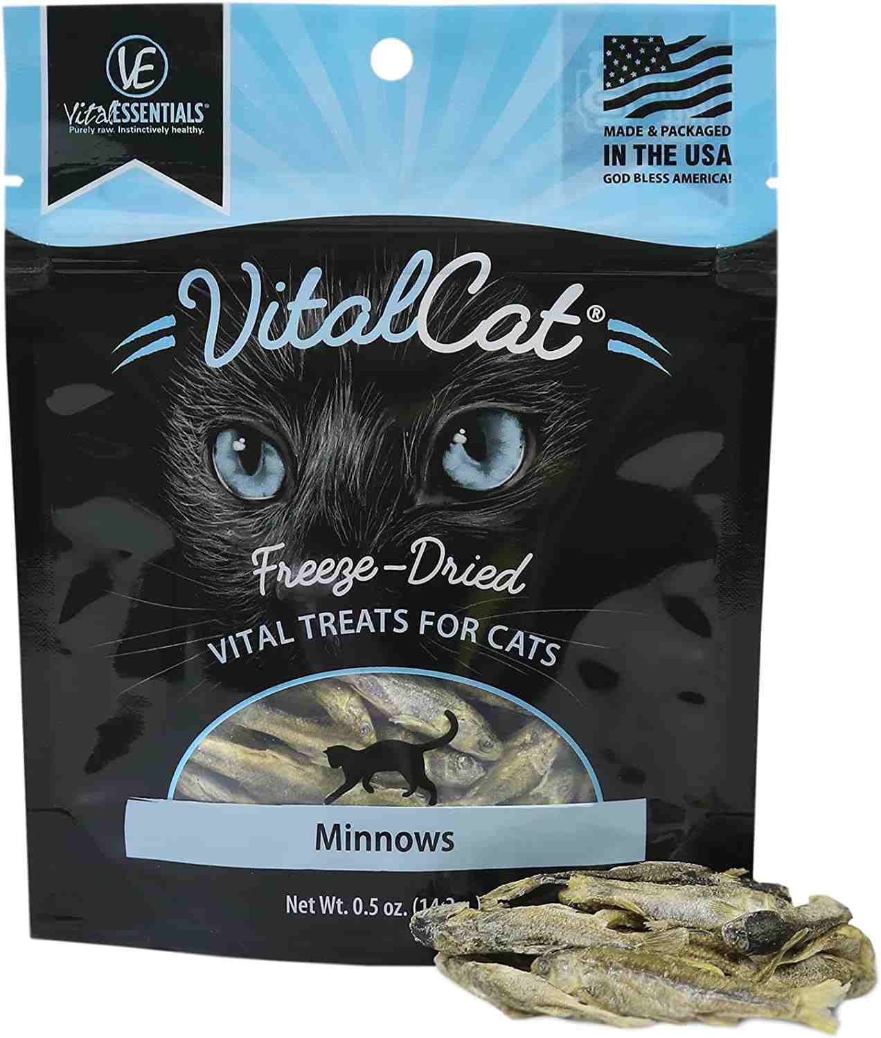 Vital Essentials Freeze Dried Cat Treats, Minnows 0.5 oz