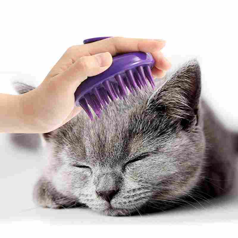 CeleMoon Cat Brush with Soft Rubber Pins, Washable Silicone Pet Brushes for Indoor Cats Grooming Shedding Massage Bath, No Scratching Removes Hair Mats Tangles and Loose Fur for Short to Long Haired