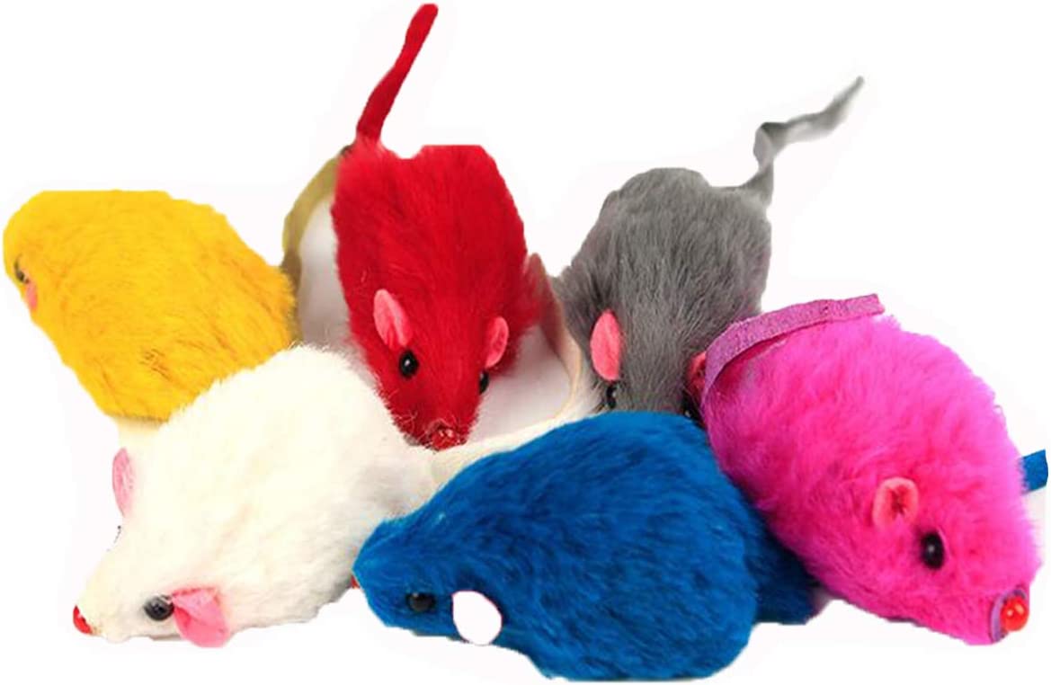 Kissmi 20 Pack Furry Cat Toys Mice Rattle Mice Cat Catcher Assorted Color