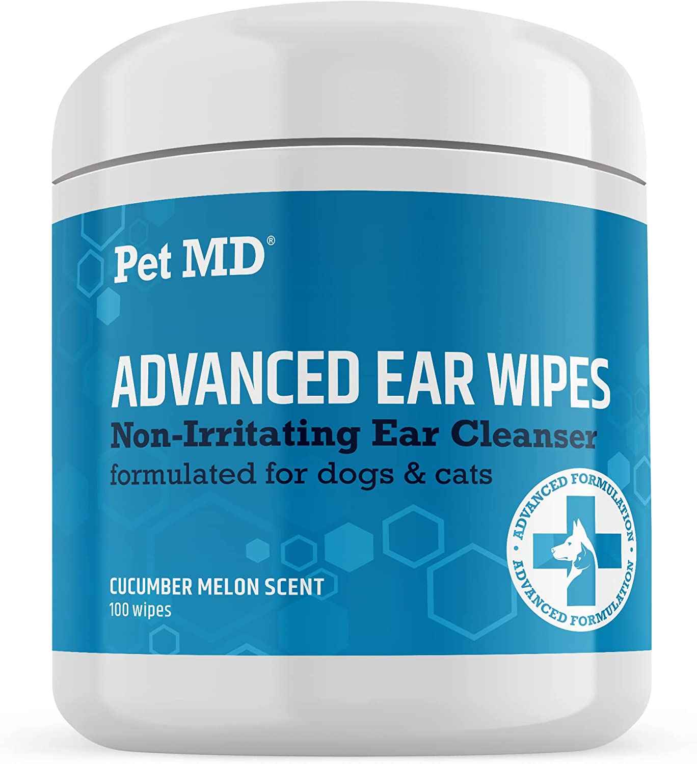 Pet MD Cat and Dog Ear Cleaner Wipes - Advanced Otic Veterinary Ear Cleaner Formula - Dog Ear Infection Treatment Helps Alleviate Ear Infections - 100 Alcohol Free Ear Wipes with Soothing Aloe Vera