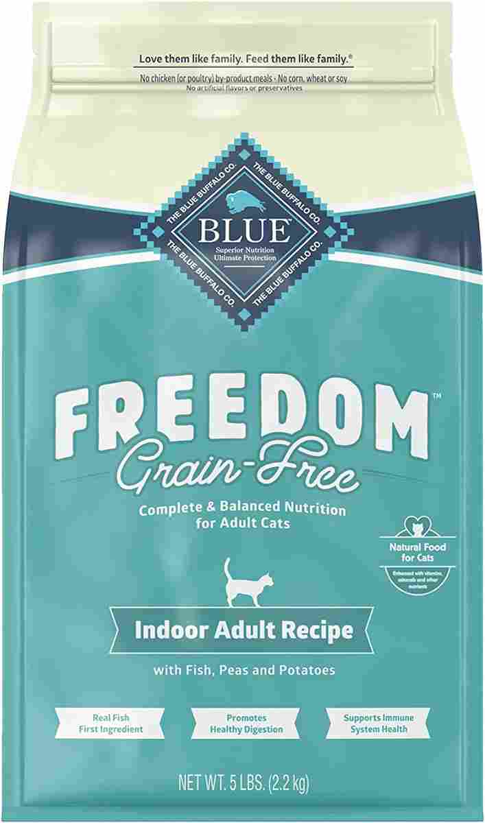 Blue Buffalo Freedom Grain Free Natural Indoor Adult Dry Cat Food, Fish 5-lb
