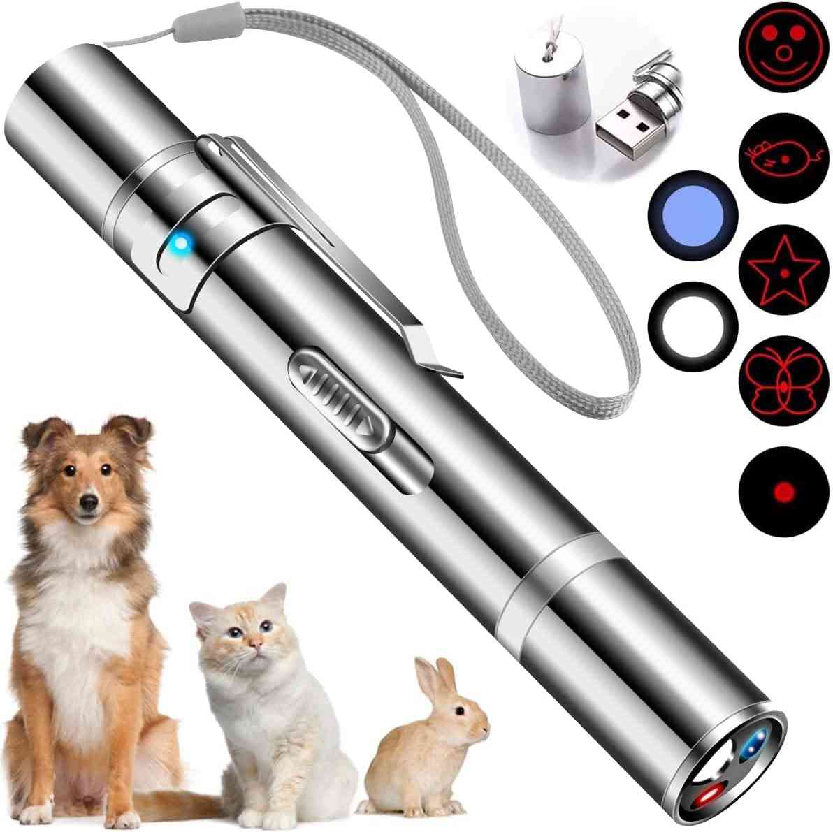 Cyahvtl Laser Pointer, Cat Toys for Indoor Cats, Kitten Dog Laser Pen Toy, Red Dot LED Light Pointer Interactive Toys for Indoor Cats Dogs, USB Charging, 5 Switchable Patterns