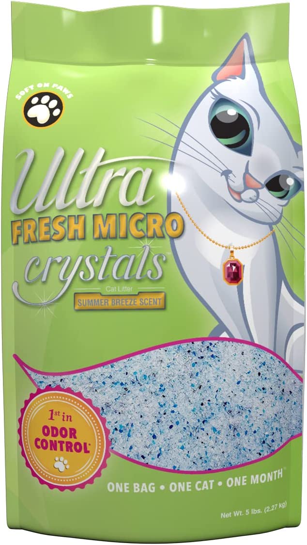 Ultra Pet Silica Gel Crystal Cat Litter- Soft-On-Paws, Superior Odor Control, Low Dust, Fresh Micro Crystals
