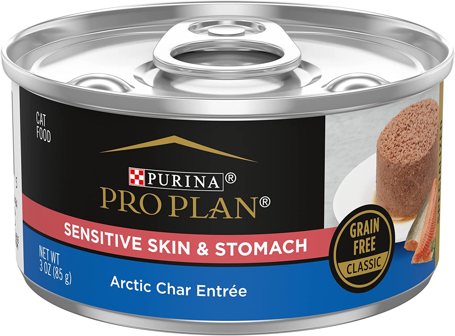 Purina Pro Plan Sensitive Skin And Stomach Cat Food Wet Pate, Sensitive Skin And Stomach Arctic Char Entree - (24) 3 oz. Pull-Top Cans