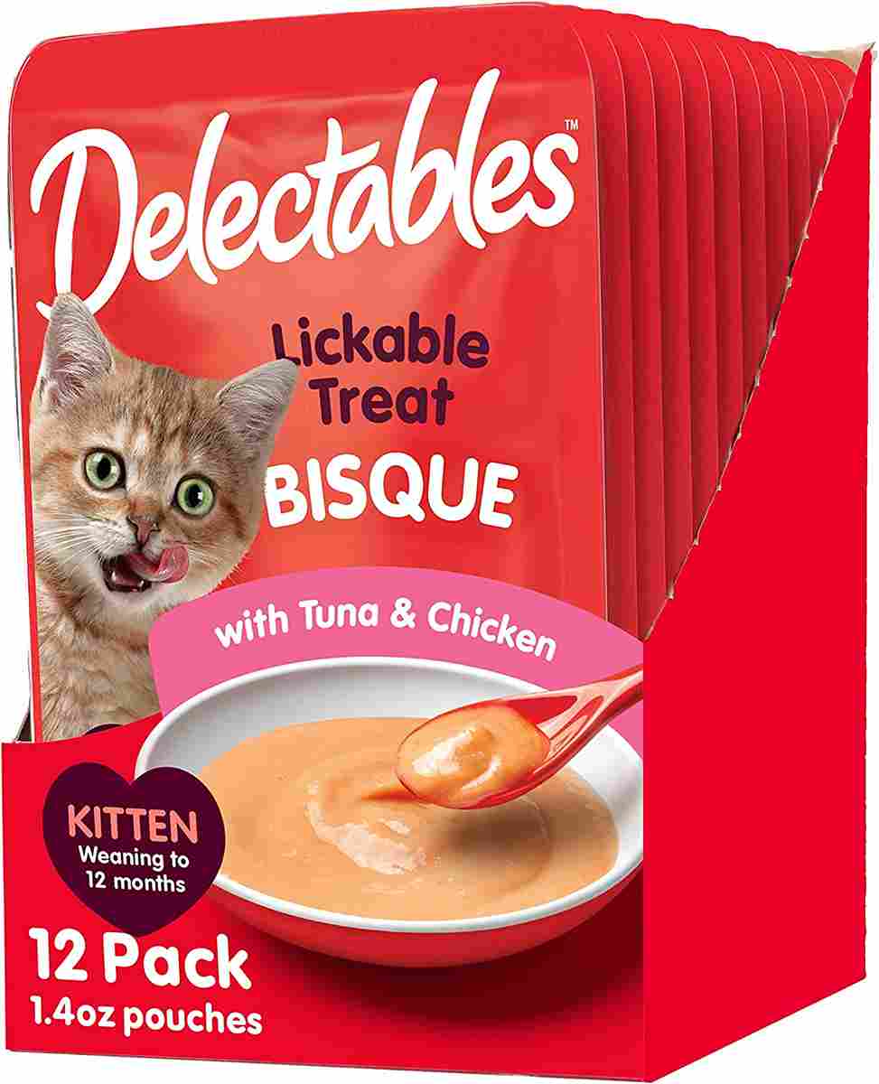 Delectables Bisque Kitten Lickable Wet Cat Treats - Tuna & Chicken (pack of 12) ( Packaging May Vary )