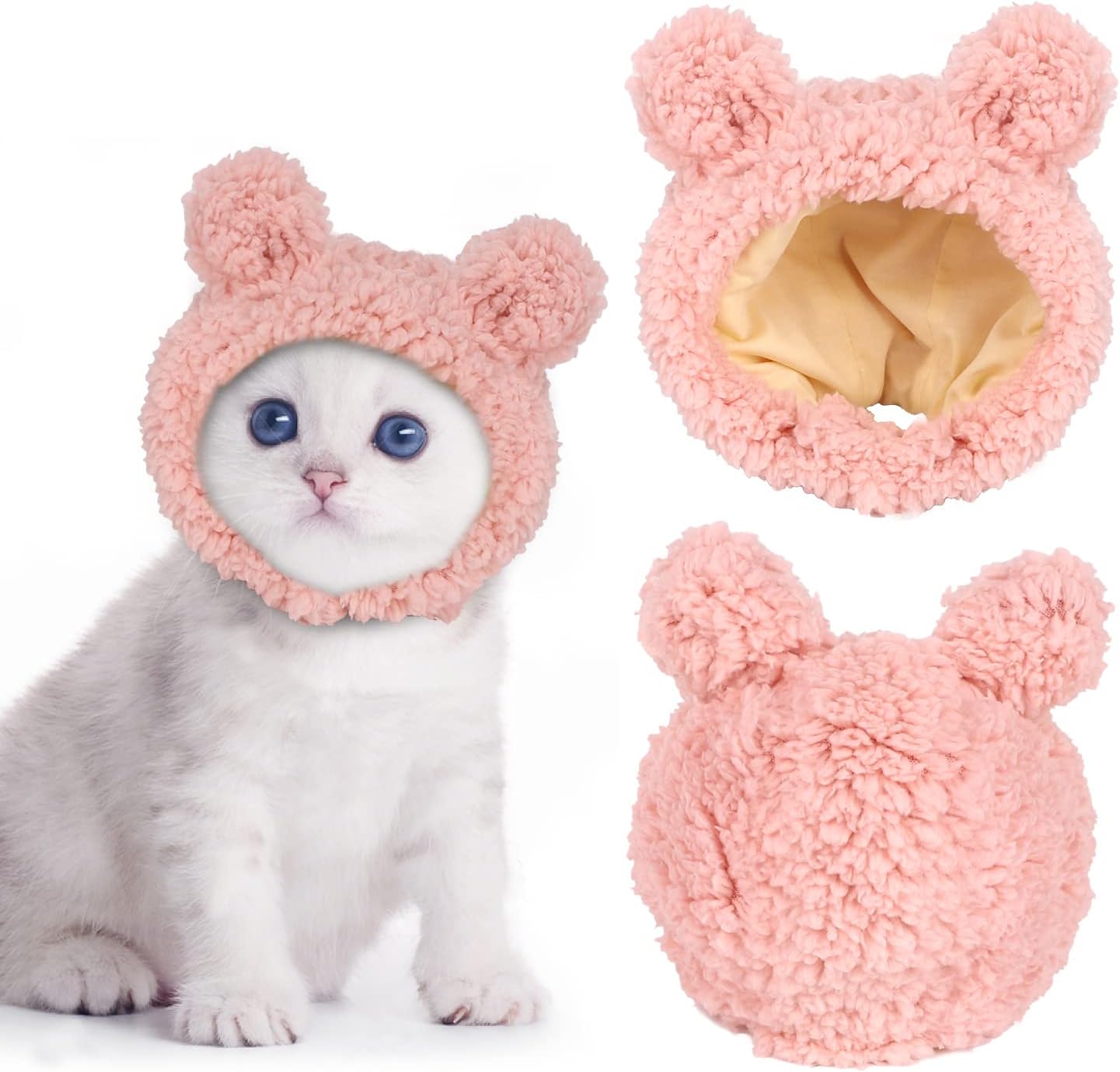 JOICEE Cute Cat Costume Warm Bear Hat for Cat