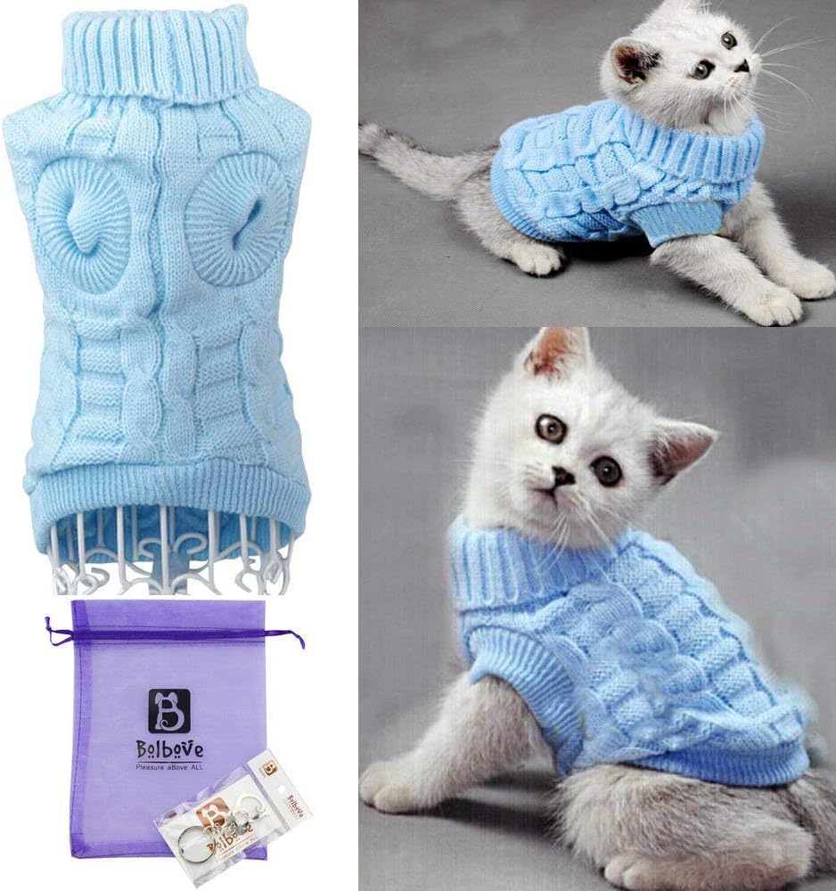 Bro'Bear Cable Knit Turtleneck Sweater for Small Dogs & Cats Knitwear