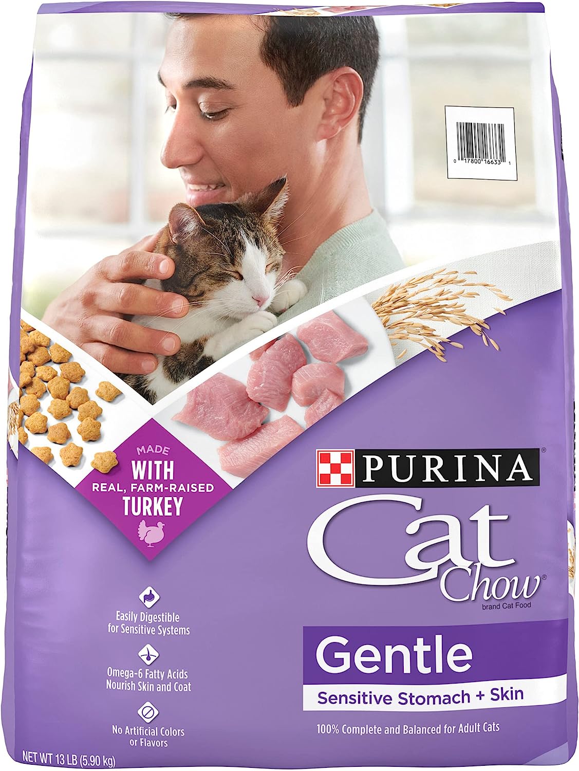 Purina Cat Chow Gentle Dry Cat Food, Sensitive Stomach + Skin