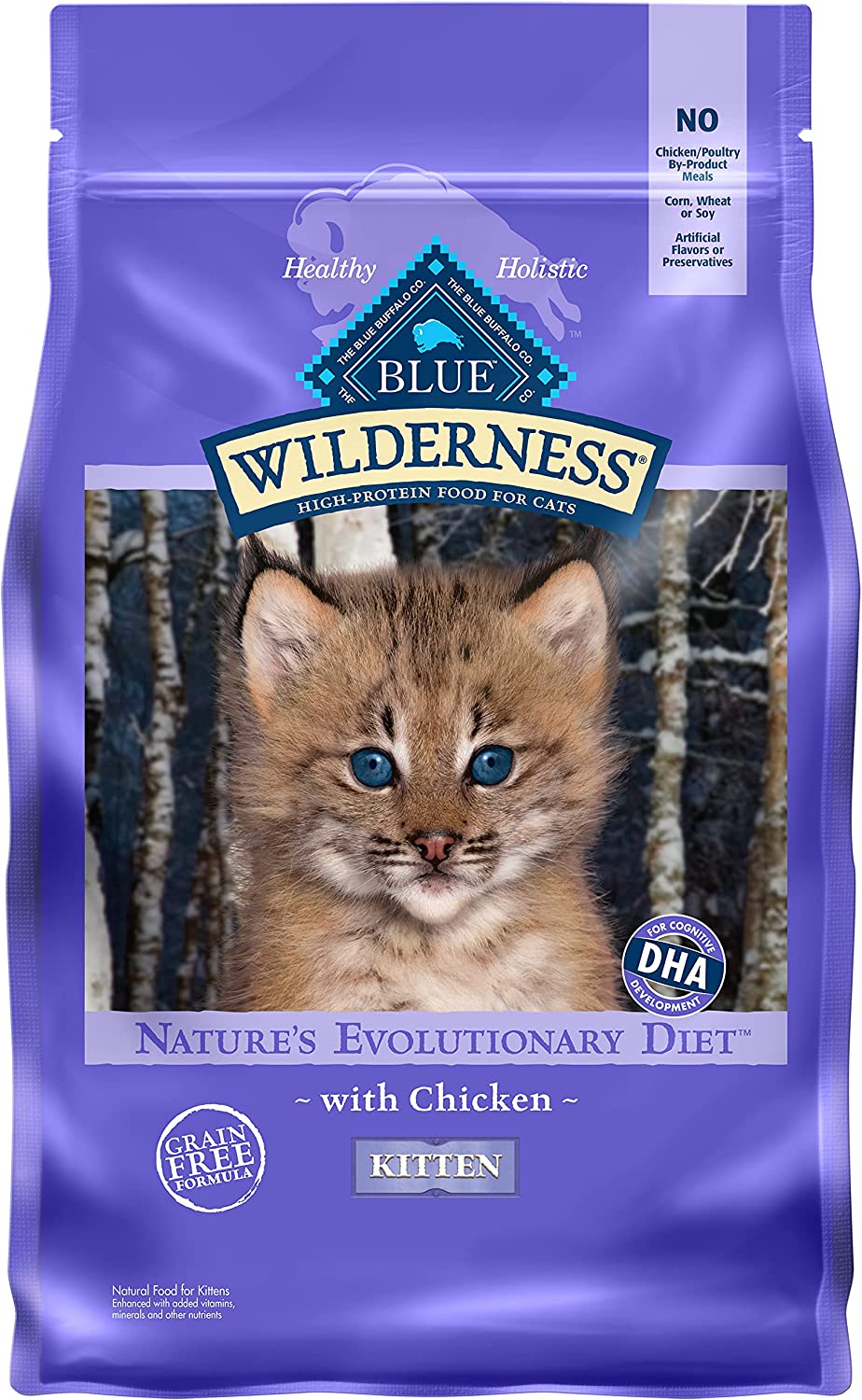 Blue Buffalo Wilderness High Protein, Natural Kitten Dry Cat Food, Chicken 5-lb