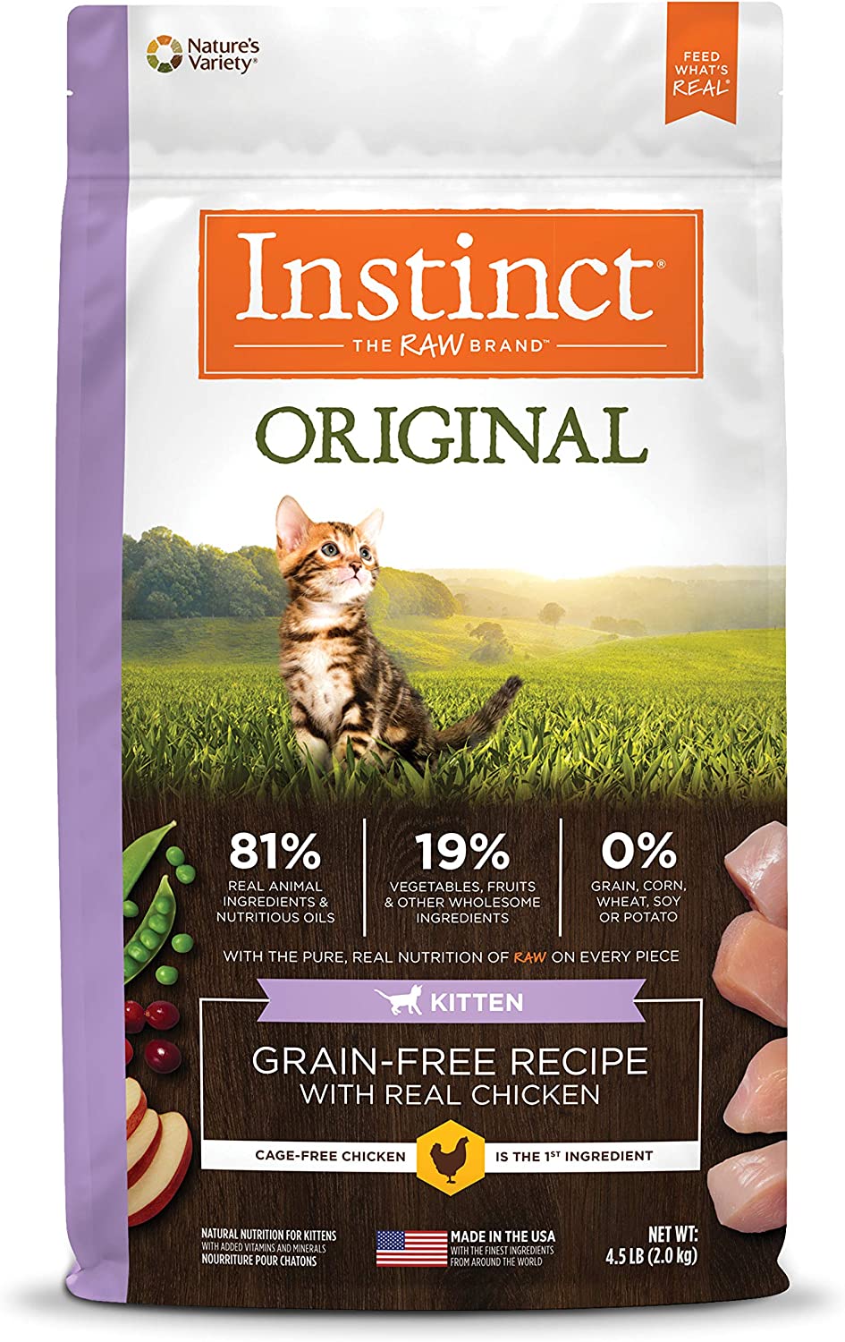 Instinct Original Grain- Free Recipe with Real Chicken - Kitten, 4.5 Pound