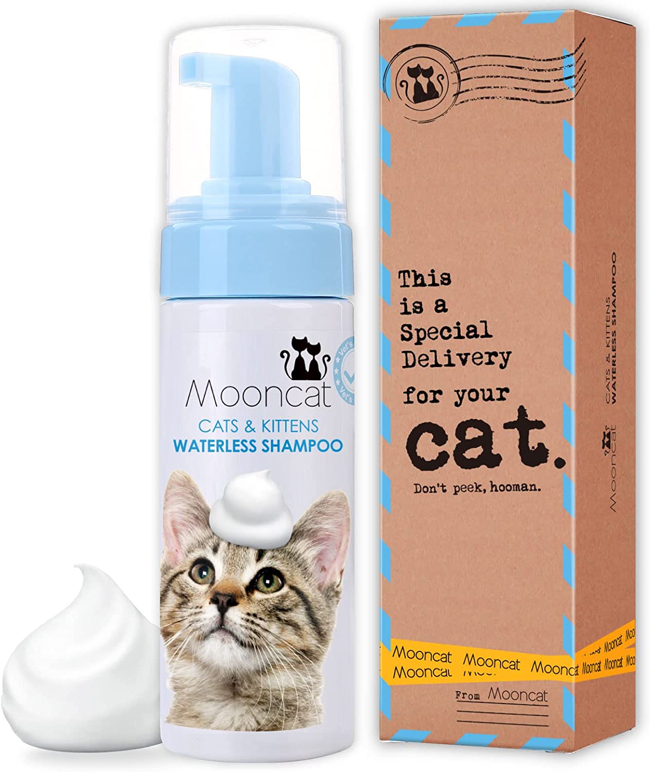 Mooncat Waterless Cat Shampoo Licking Safe Dry Shampoo for Cat Paraben Free, pH Balanced (5 oz)