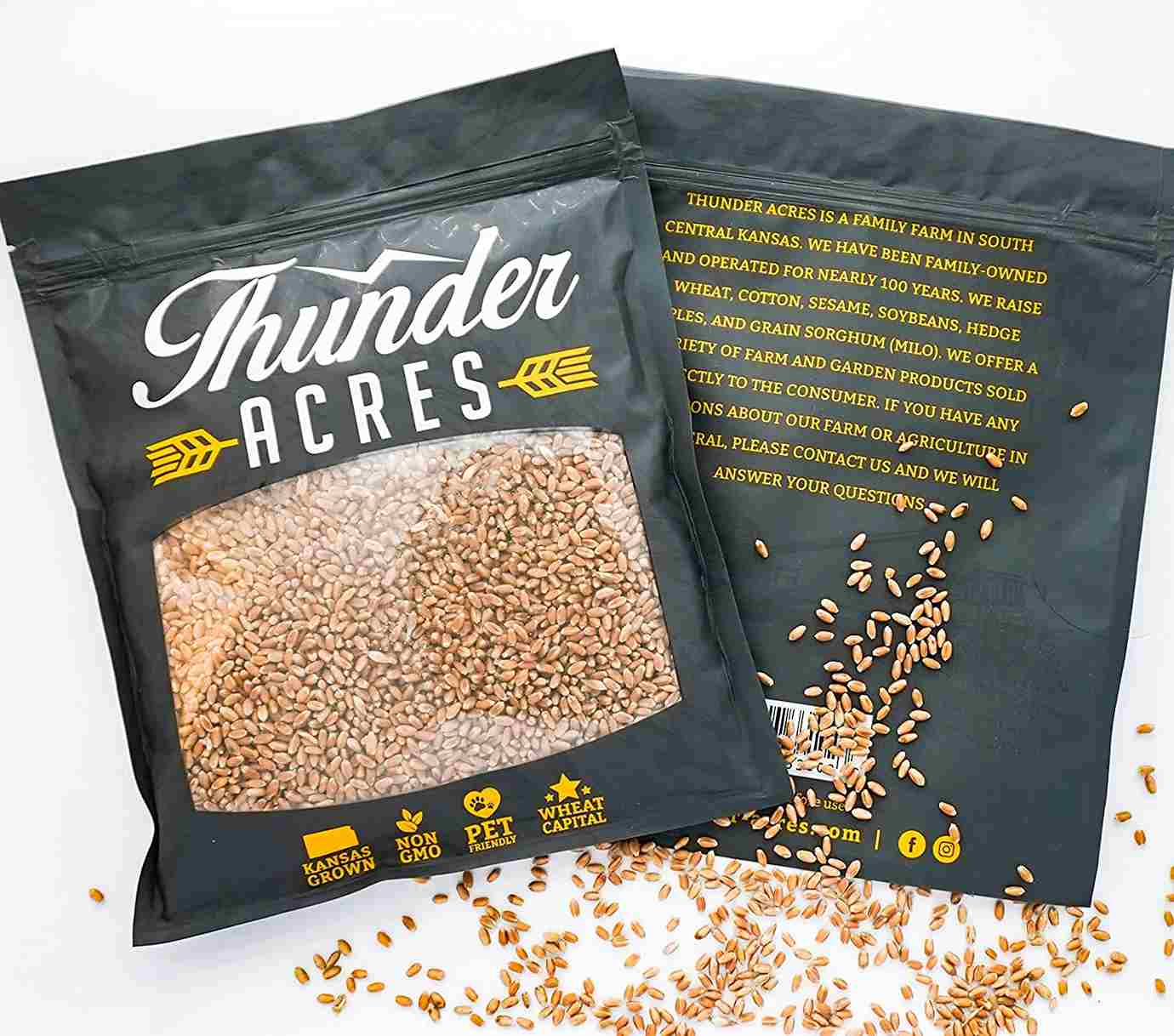 Non-GMO, Thunder Acres Premium Wheat Seed, Cat Grass Seed, Wheatgrass, Hard Red Winter Wheat (2 lbs.)