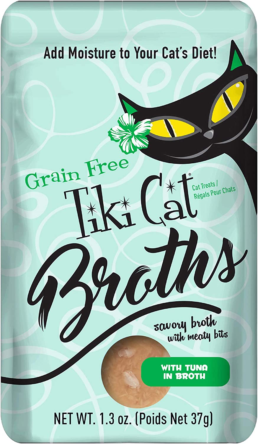 Tiki Cat Savory Broth, Grain Free Lickable Wet Food Treat Flavor Booster with Tuna, 12 Pack