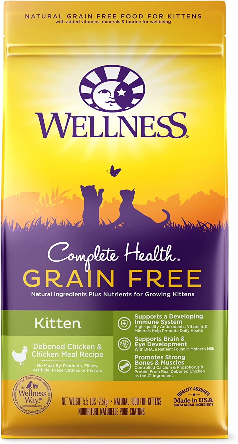 Wellness Complete Health Natural Grain Free Deboned Chicken & Chicken Meal Dry Kitten Food, 5.5 Pound Bag