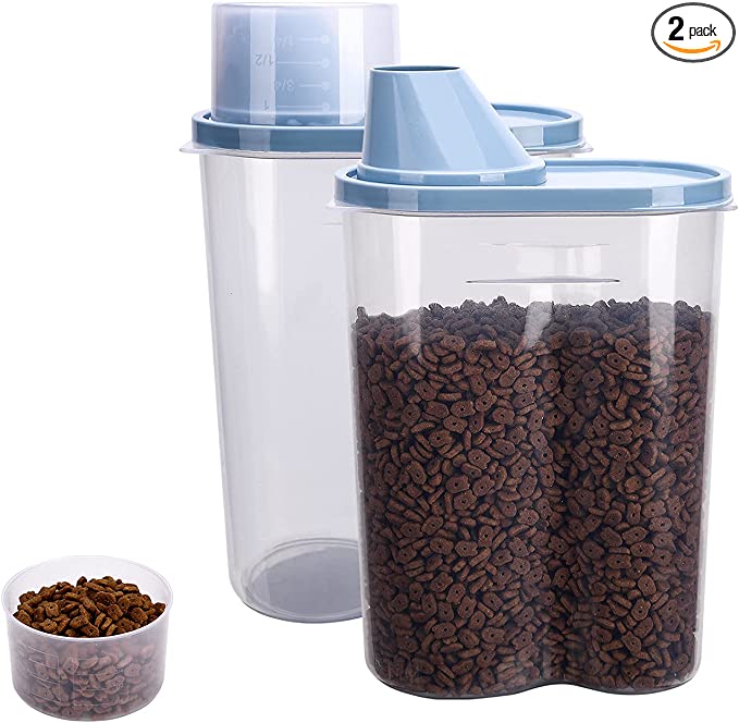 GreenJoy Pet Food Storage Container with Measuring Cup, 2-Pack