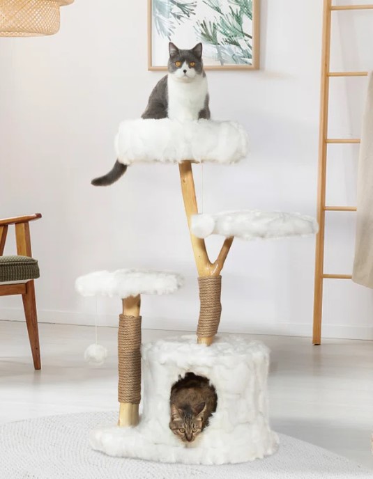 Celes 42'' Cat Tree Real Branch Luxury Tower