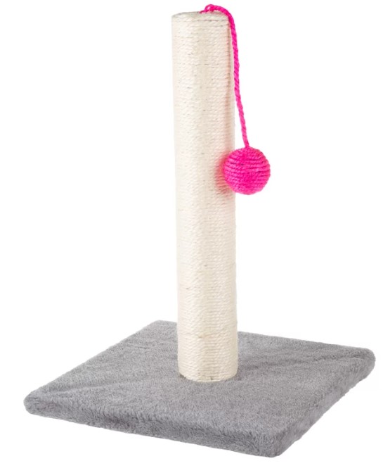 Scratcher for Cats and Kittens with Sisal Rope and Hanging Toy Ball for Interactive Play