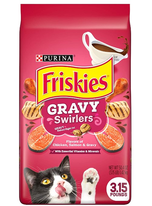 Purina Friskies Dry Cat Food, Gravy Swirlers - 3.15 lb. Bag