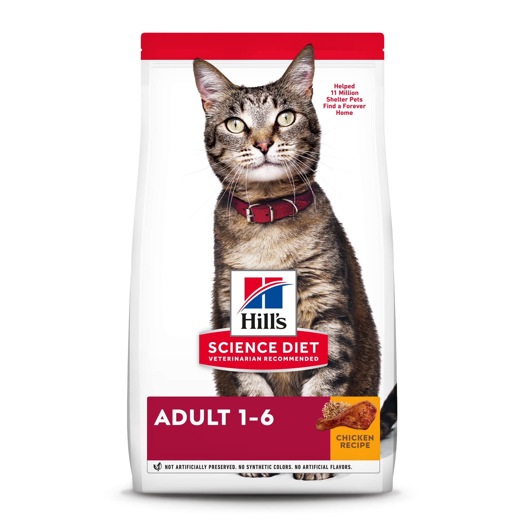 Hill's Science Diet Dry Cat Food, Adult, Chicken Recipe, 7 lb. Bag