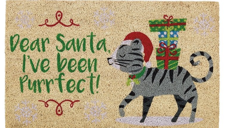 christmas cat doormat