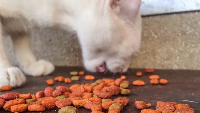 cat eating treats