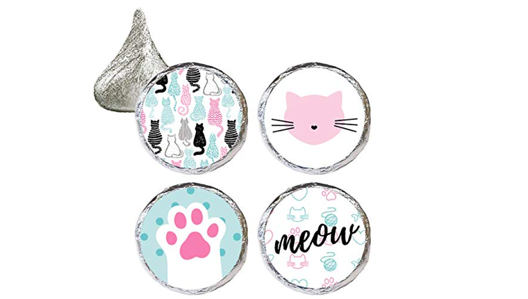 Cat party favor stickers