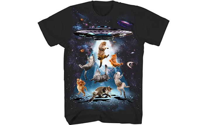 Cats and UFO t-shirt