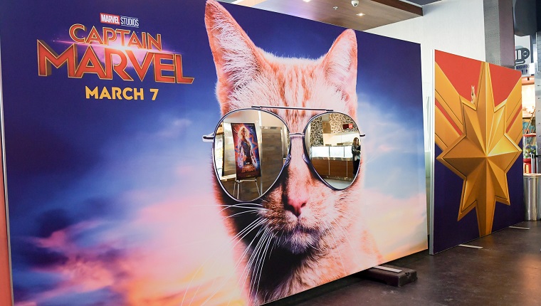 TORONTO, ONTARIO - MARCH 06: A general view of atmosphere at the 'Captain Marvel' Canadian Premiere held at Scotiabank Theatre on March 06, 2019 in Toronto, Canada.
