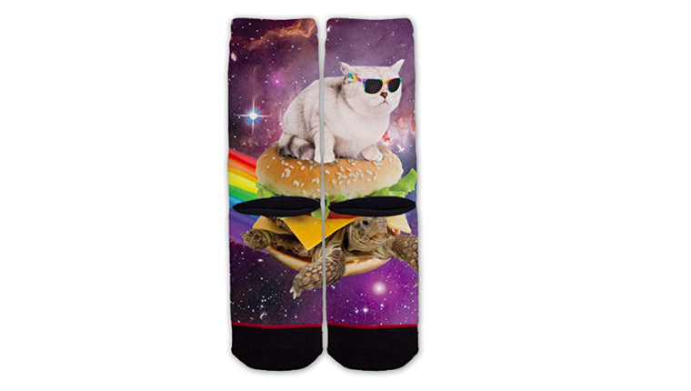 Space cat socks