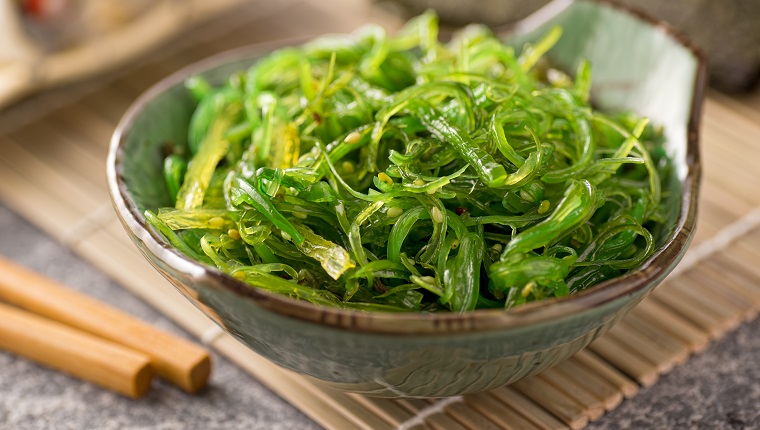 A delicious fresh seaweed salad.