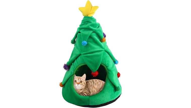 christmas tree cat bed