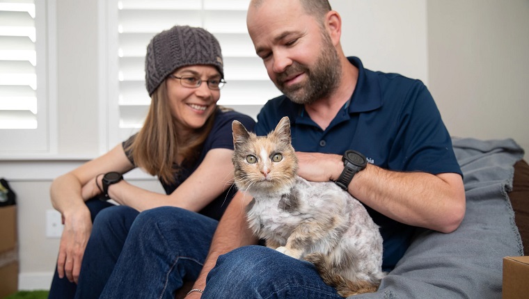 gary and alida with their cat