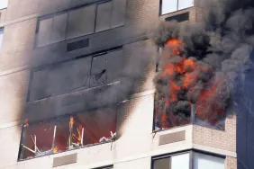 Fire in a building, similar to the one wherein a woman died after trying to save her cat.