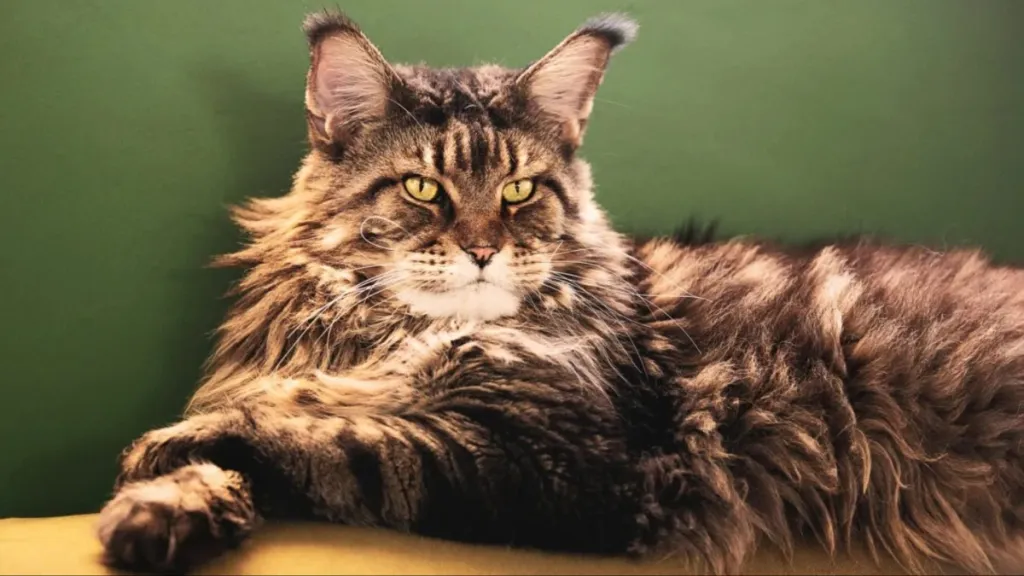 Retrato del gato Maine Coon, con una melena como la de Mufasa.