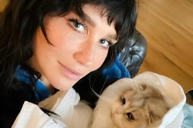 Kesha with her cat.