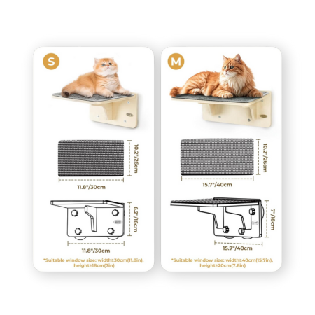 Pecute 2-in-1 Cat Window Perch